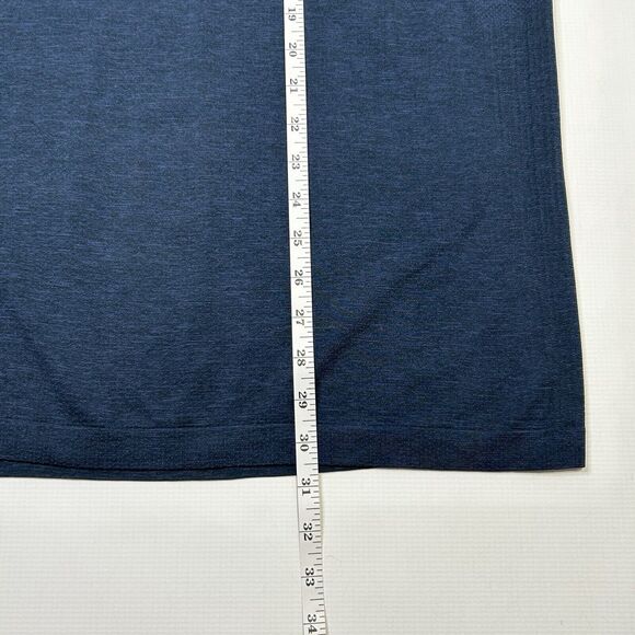 LULULEMON Metal Vent Performance Shirt Mesh Dot Live Practice Mens 2XL Navy Blue - Picture 8 of 9